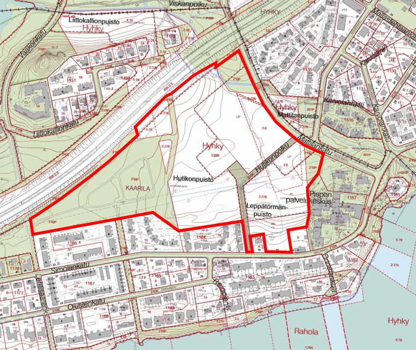 2019 Hyhky, Hyhkyn laakso Alueen eteläosaan suunnitellaan uutta omaleimaista asuntoaluetta Asumista 35 000 k-m 2 Maisema- ja virkistysarvot