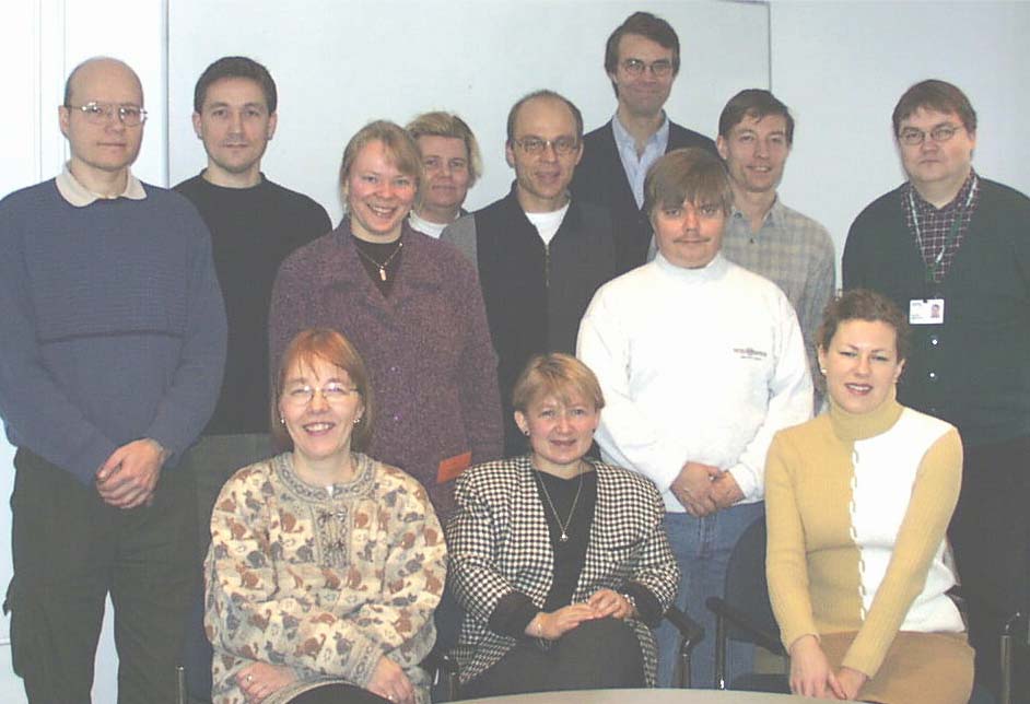 Back row: Otto Hänninen (KTL), Marko Vallius (KTL), Anu Kousa (YTV), Sari Alm (KTL) Juha Pekkanen (KTL), Jaakko Kukkonen (FMI), Ari Karppinen (FMI), Jouni