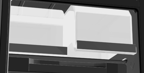 Kylskåpets inre utrustning Hylla (Utrustningen beror på vald modell) Du kan justera hyllorna som du vill på skenorna inuti kylskåpet.