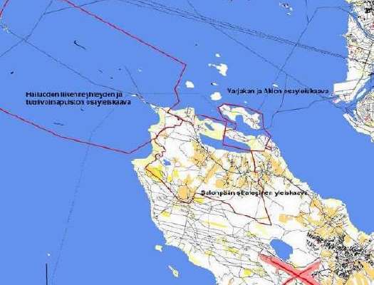 Ympäristövaikutusten arviointiohjelma SUUNNITTELUALUEEN NYKYTILA 37 Kuva 5-6 Oulunsalo yleiskaavoitettavat alueet. Lähde: kaavoituskatsaus 2009.