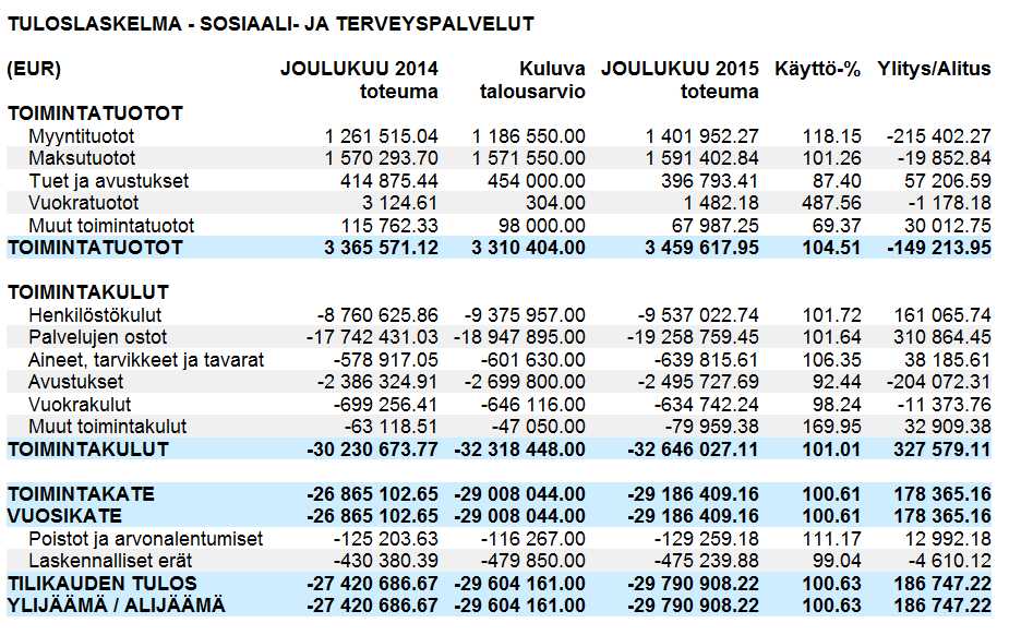 Toimintakertomus ja tilipäätös