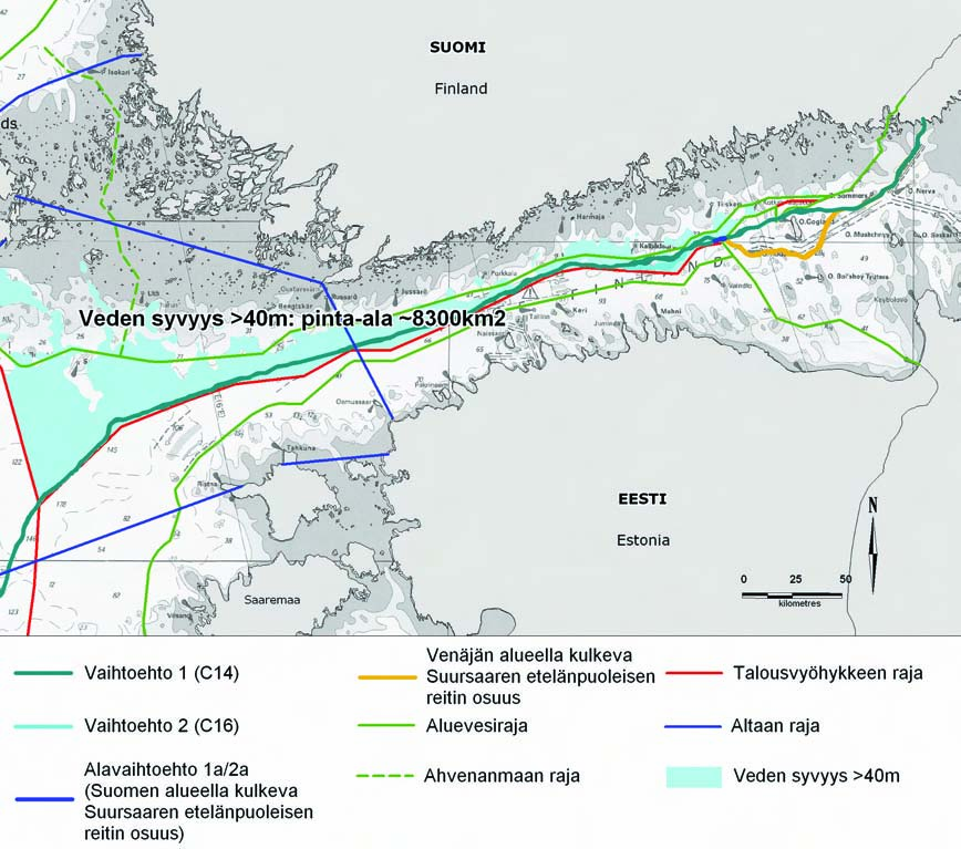 Ympäristövaikutusten arviointiselostus Luku 8 409 Merenpohjan peittymisen merkitys on arvioitu vähäiseksi, koska putkilinja sitä tukevine penke reineen on verrattain pieni elementti, joka ei