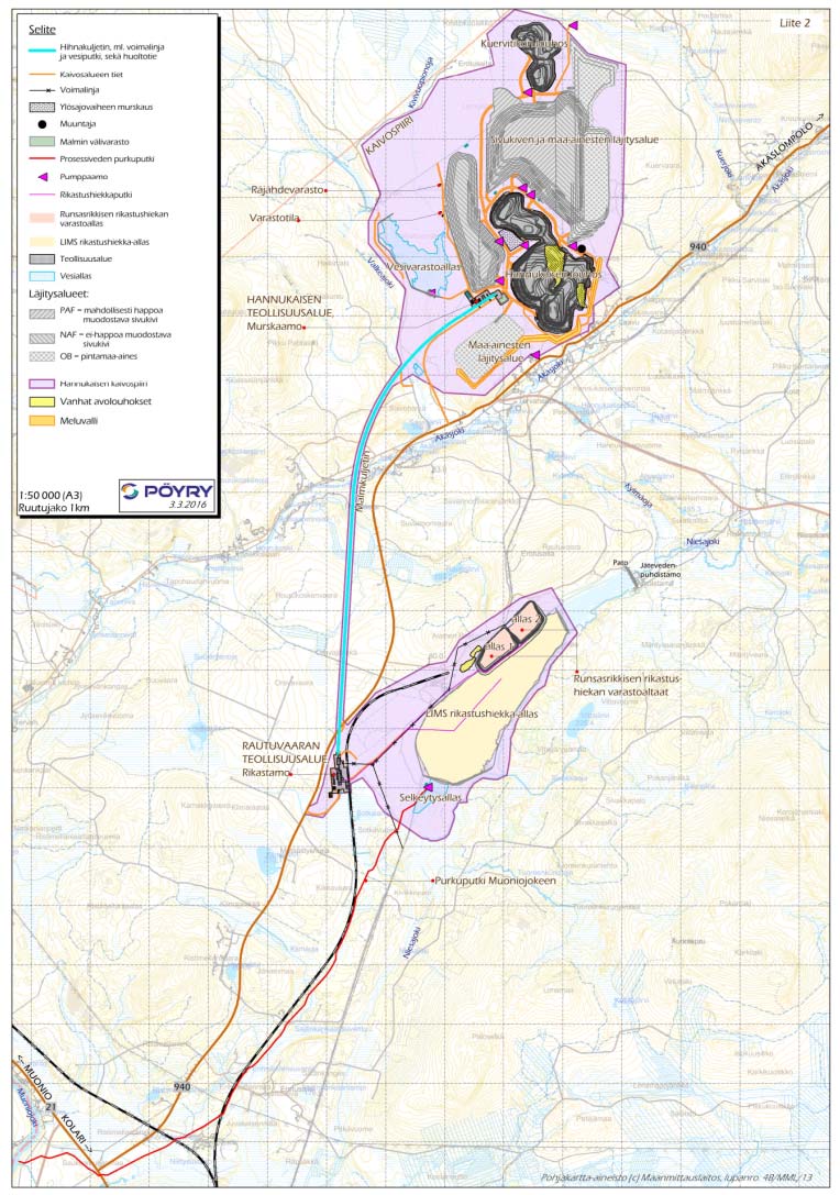 KAIVOSSUUNNITELMAN MUUTOKSET Suojavallin sijoittaminen Aluemuutokset: poronhoitoalue, Kuerjoen valuma-alue, Sotkavuoma Pintamaiden sijoitus Kaivostoiminnan muutokset: räjäytysten panoskoot, toiminnan