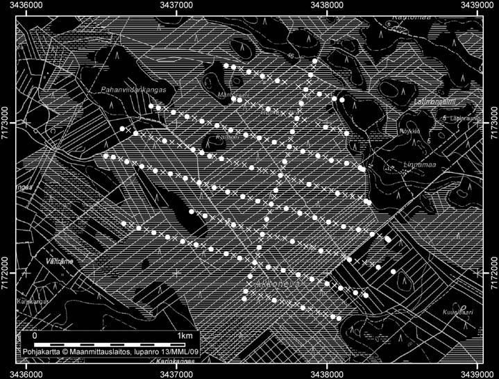 Tyrnävällä tutkitut suot ja niiden turvevarat Osa 2 TUTKITUT SUOT 1. Akkoneva Akkoneva (kl. 3421 05, x = 7172,9, y = 3437,5) sijaitsee noin 13 km kunnan keskustasta etelään.