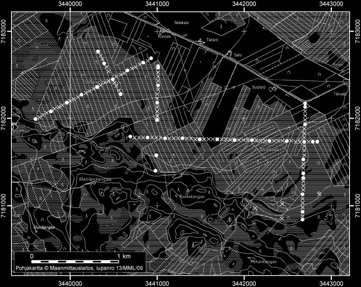 Tyrnävällä tutkitut suot ja niiden turvevarat Osa 2 5. Isosuo Isosuo (kl. 3421 09, x = 7181,8, y = 3441,0) sijaitsee noin 7 km kunnan keskustasta kaakkoon.