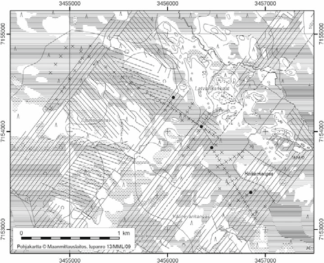 Hannu Pajunen ja Heikki Meriluoto 23. Saunaneva Saunaneva (kl. 3412 12, x=7154,1, y=3456,2) sijaitsee noin 20 km Rantsilan keskustasta itään.