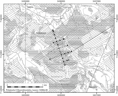 Siikalatvan turvevarat. Osa 1 32. Vastaskankaansuo Vastaskankaansuo (kl. 3412 05, x=7143,3, y=3435,9) sijaitsee noin 14 km Rantsilan keskustasta etelään.