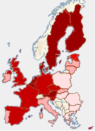 Satisfaction in hospital services in EU countries in 2007 Proportion of population that considers the quality of