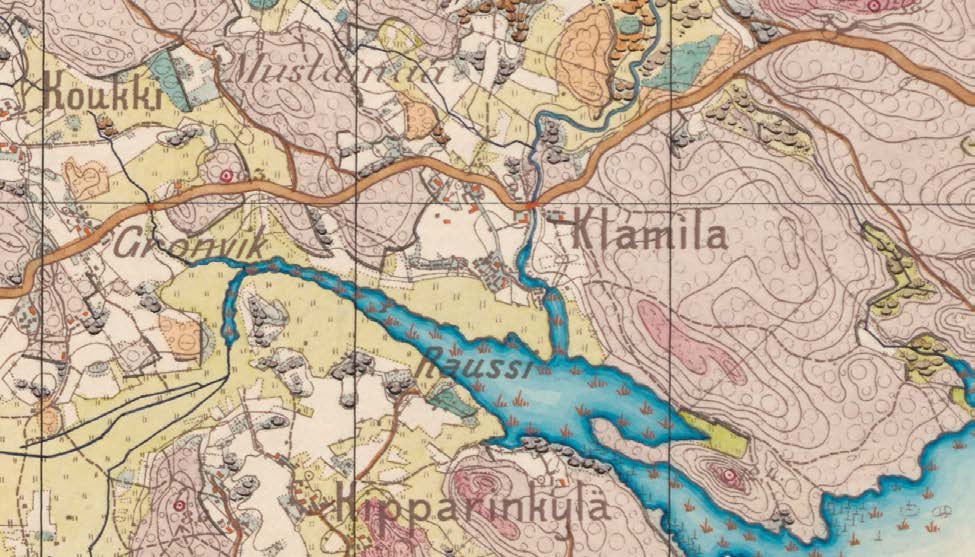 Kestikievari merkittynä 1800-luvun puolenvälin tienoilla laaditulla pitäjänkartalla.