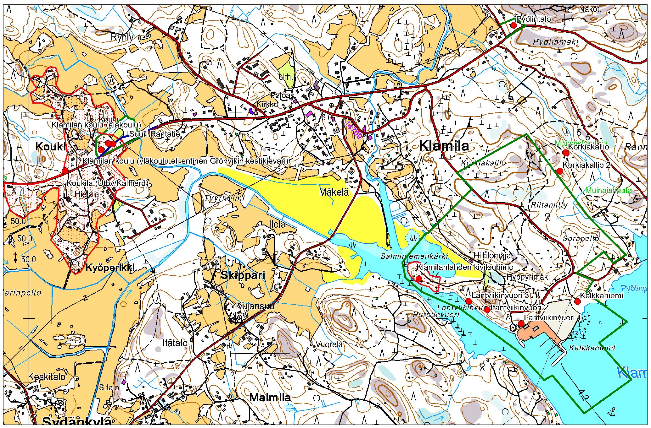 Inventoinnin yleiskartat 1:12000.