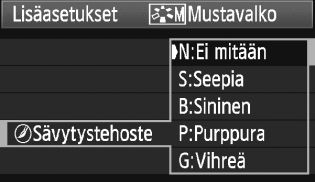 A Kuva-asetuksen mukauttaminenn Voit palauttaa kuva-asetuksen oletusparametrit valitsemalla [Oletusaset.] vaiheessa 3.