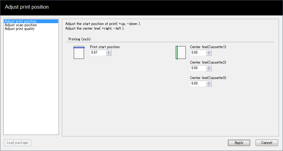 Vianetsintä > Maintenance Menu -valikon käyttäminen Maintenance Menu -valikon käyttäminen [Maintenance Menu] -valikosta voit säätää tulostettavaa ja skannattavaa aluetta ja maksimoida tulostuslaadun