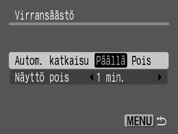 140 2 Tee haluamasi asetukset. 1. Valitse haluamasi vaihtoehto - tai -painikkeella. 2. Määritä asetukset - tai -painikkeella. 3.