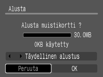 141 Muistikorttien alustaminen Uusi muistikortti tai kortti, jolta haluat poistaa kaikki kuvat ja muut tiedot, on aina alustettava.