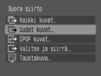 Kuvien lataaminen tietokoneeseen 31 Kuvien latauksen käynnistäminen kamerasta (Suora siirto) Tämän menetelmän avulla voit ladata kuvia kameran toimintojen avulla (ei Windows 2000).