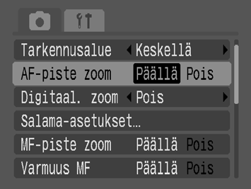 88 Tarkennuksen ja kuvattavien henkilöiden kasvonilmeiden tarkistaminen Käytettävissä olevat kuvaustilat s.