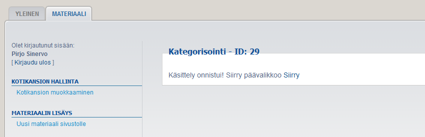 4. JULKAISUJEN KATEGORISOINTI Materiaalin lisäämisen jälkeen siirrytään aina kategrisintiin. Js kategrisinti jätetään tekemättä, dkumentti jää dttamaan eikä sitä julkaista ennen kuin se n kategrisitu.