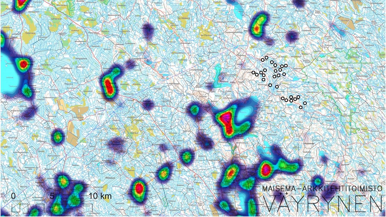 KAJAANIN KAUPUNKI 88 toa sijaitsevassa Saaresmäessä pellot ovat pienialaisempia ja jo osin myös umpeenkasvaneet, eikä avoimia näkymiä tuulivoimapuiston suuntaan näkemäanalyysin mukaan.