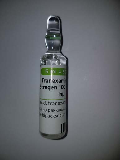 Akuutin lääkehoidon opas 31(43) Traneksaamihappo LAAJENNETTU PERUSTASON LÄÄKE Vahvuudet: 100mg/ml (Caprilon ).