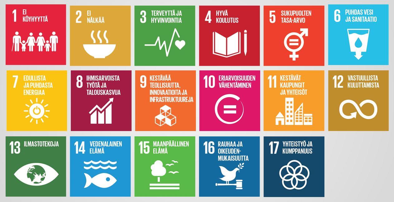 Agenda2030:n ytimen muodostavat 17