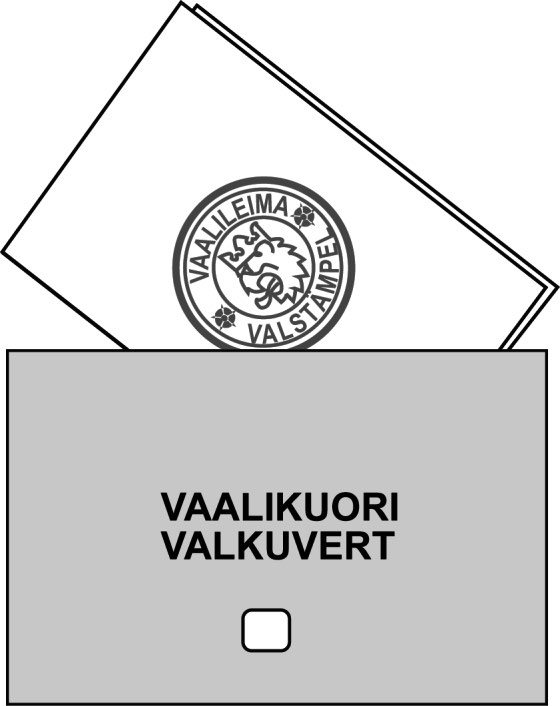 19 Äänestyslippu on leimattava äänestäjän läsnä ollessa ja niin, että äänestyslippu on koko leimaamisen ajan äänestäjän silmälläpidon alaisena.