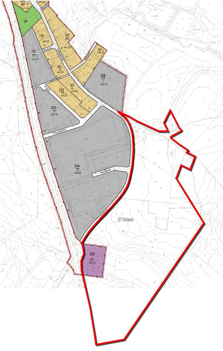 FCG Finnish Consulting Group Oy Kaavaselostus 20 (31) Voimassa oleva asemakaava Suunnittelualueella on voimassa oleva asemakaava korttelin 205 osalta (ET).
