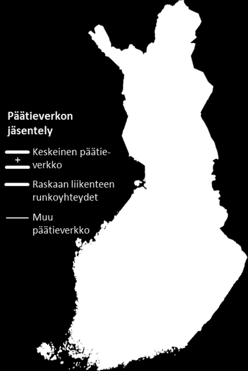 Raskaan liikenteen runkoyhteydet (3 575 km) yhdistävät valtakunnallisesti ja kansainvälisesti suurimmat keskukset ja palvelevat ensisijaisesti valtakunnallista pitkämatkaista liikennettä, kuten