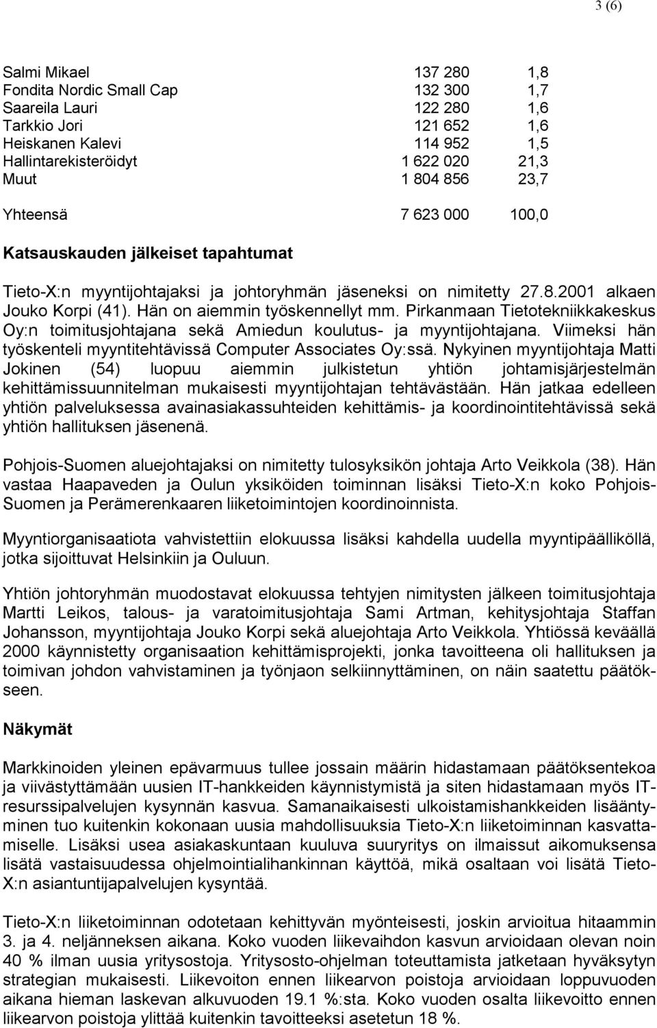 Hän on aiemmin työskennellyt mm. Pirkanmaan Tietotekniikkakeskus Oy:n toimitusjohtajana sekä Amiedun koulutus- ja myyntijohtajana. Viimeksi hän työskenteli myyntitehtävissä Computer Associates Oy:ssä.