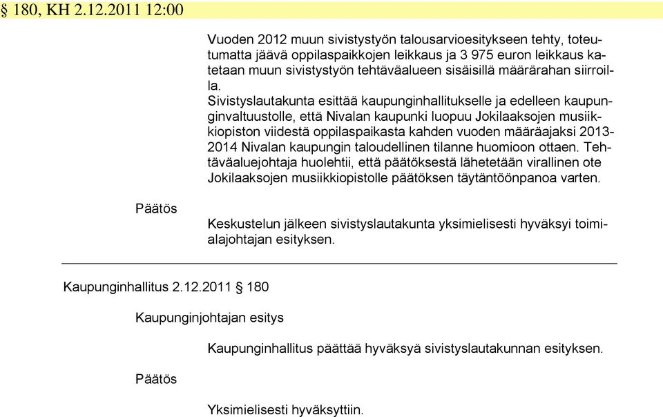 määrärahan siirroilla.
