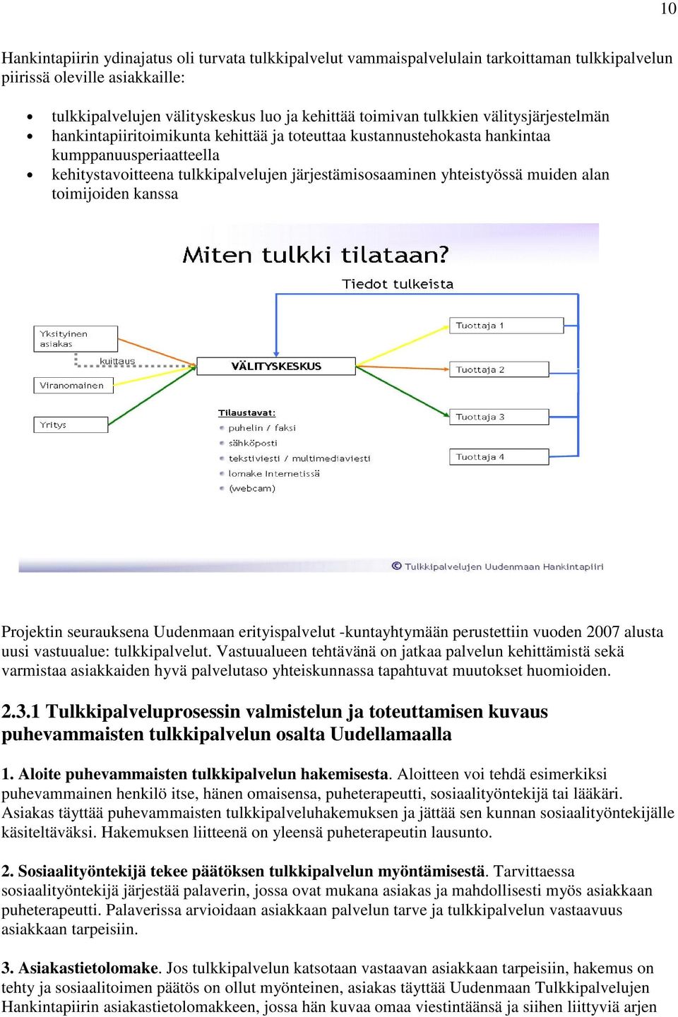 alan toimijoiden kanssa S uo m en C P -liitto ry P uh etup ak esku s p j/0 5 Projektin seurauksena Uudenmaan erityispalvelut -kuntayhtymään perustettiin vuoden 2007 alusta uusi vastuualue: