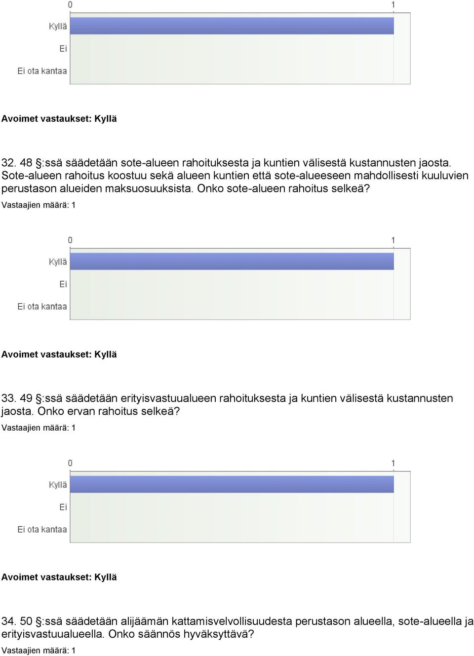 Onko sote-alueen rahoitus selkeä? 33. 49 :ssä säädetään erityisvastuualueen rahoituksesta ja kuntien välisestä kustannusten jaosta.