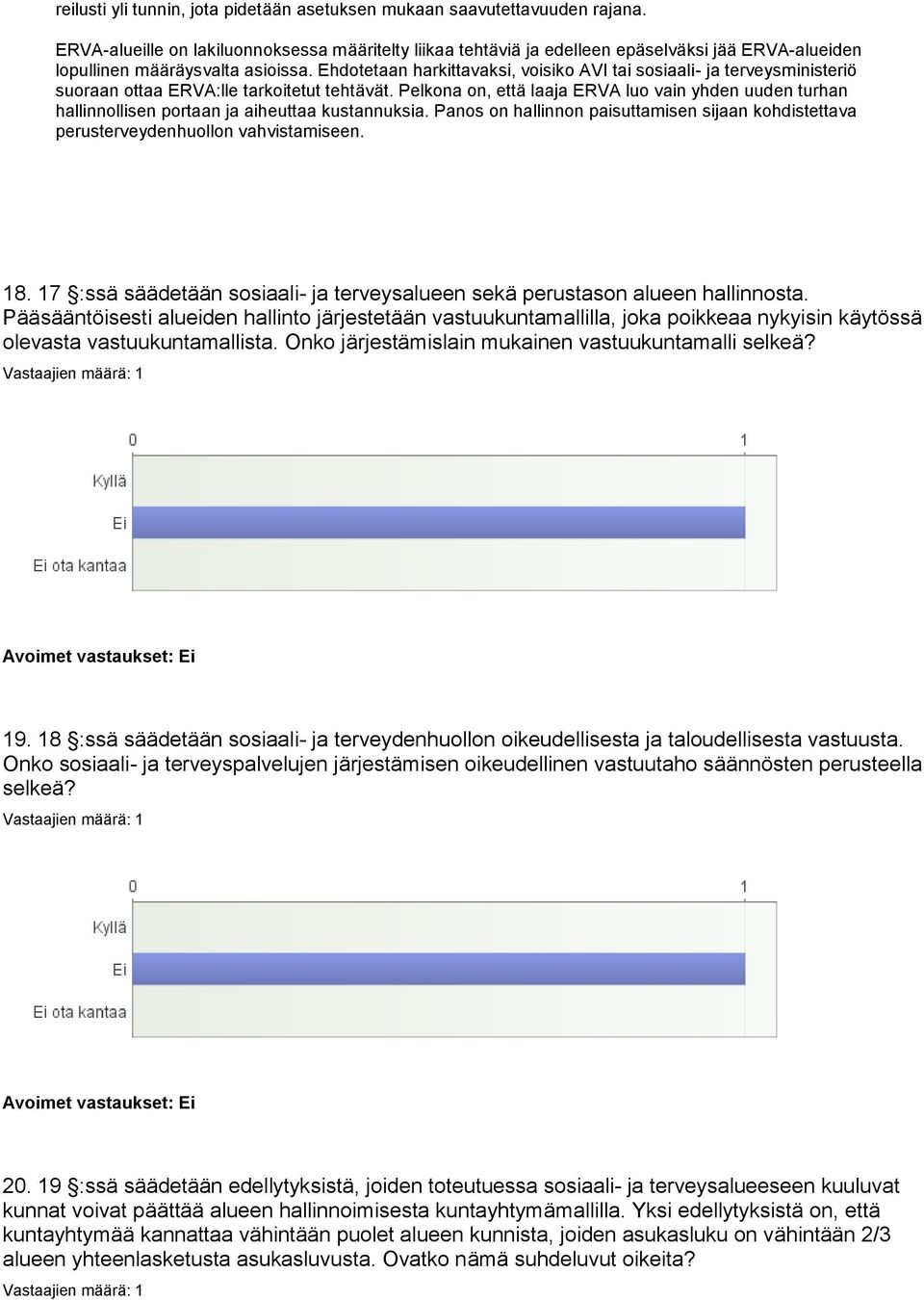 Ehdotetaan harkittavaksi, voisiko AVI tai sosiaali- ja terveysministeriö suoraan ottaa ERVA:lle tarkoitetut tehtävät.