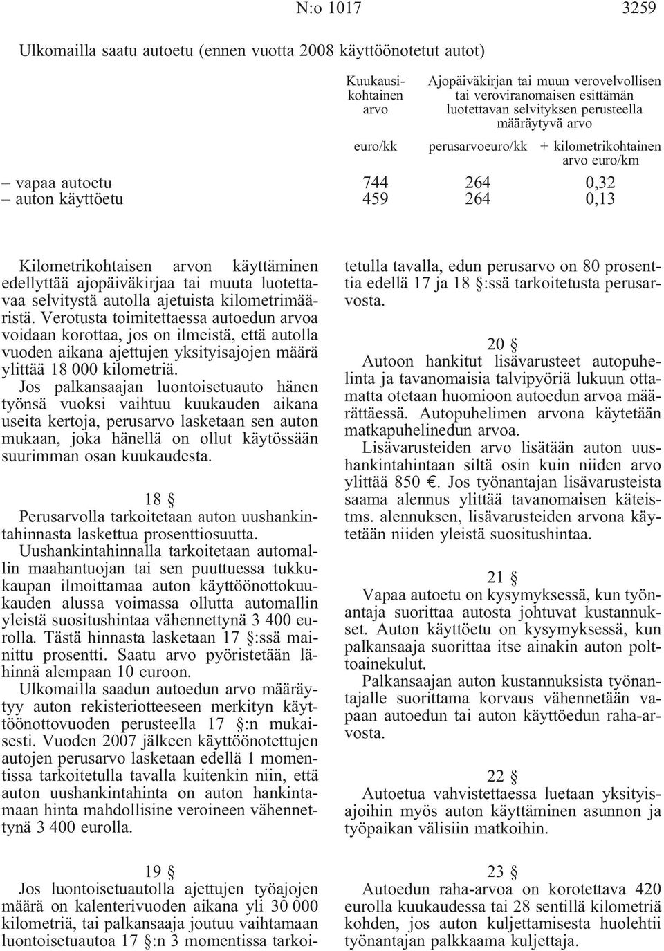 ajopäiväkirjaa tai muuta luotettavaa selvitystä autolla ajetuista kilometrimääristä.