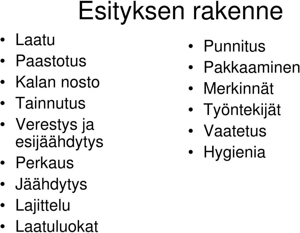 Jäähdytys Lajittelu Laatuluokat Punnitus