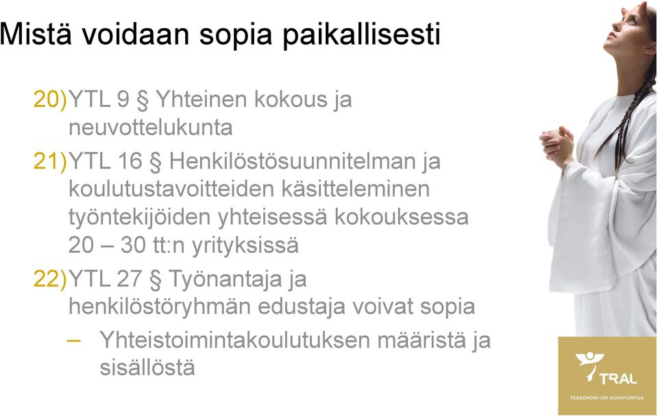 työntekijöiden yhteisessä kokouksessa 20 30 tt:n yrityksissä 22) YTL 27