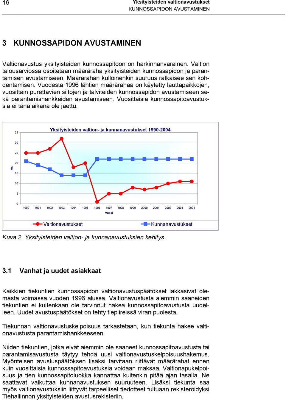 Vuodesta 1996 lähtien määrärahaa on käytetty lauttapaikkojen, vuosittain purettavien siltojen ja talviteiden kunnossapidon avustamiseen sekä parantamishankkeiden avustamiseen.