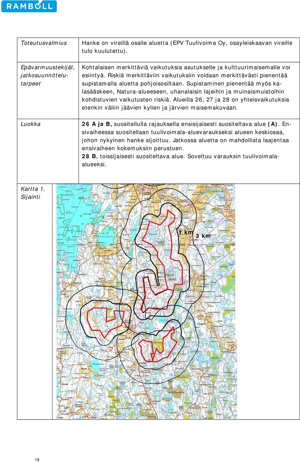 Supistaminen pienentää myös kalasääskeen, Natura-alueeseen, uhanalaisin lajeihin ja muinaismuistoihin kohdistuvien vaikutusten riskiä.