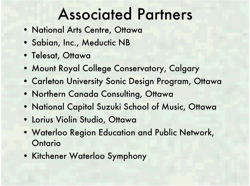 Sonic Design Program, Ottawa Northern Canada Consulting, Ottawa National Capital Suzuki