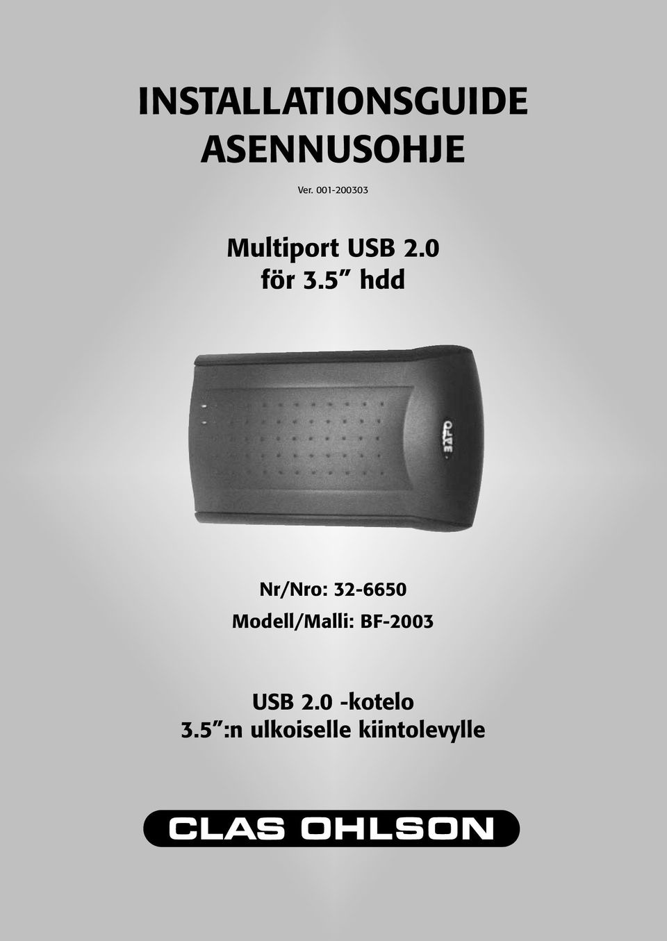 5 hdd Nr/Nro: 32-6650 Modell/Malli: