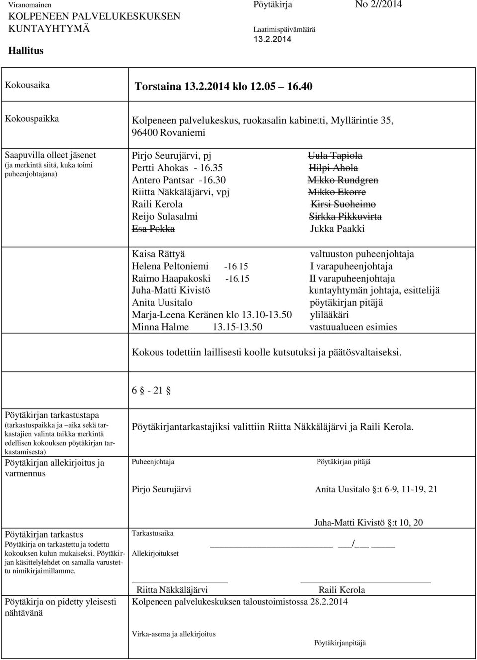 Ahokas - 16.35 Antero Pantsar -16.