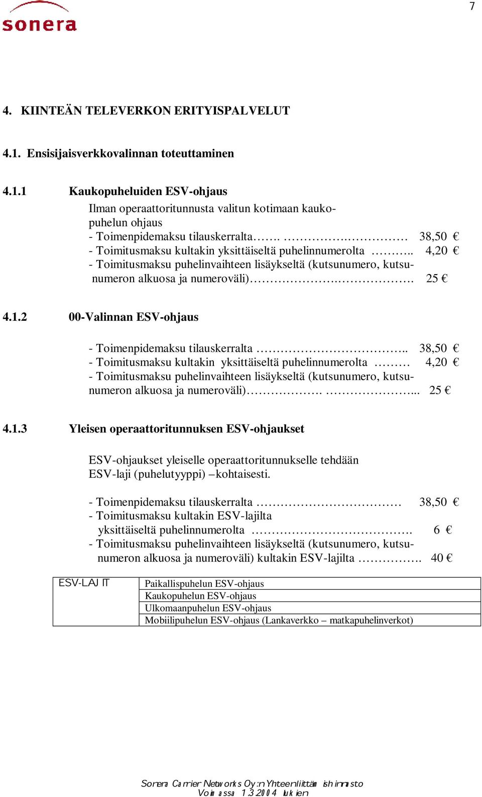 2 00-Valinnan ESV-ohjaus - Toimenpidemaksu tilauskerralta.