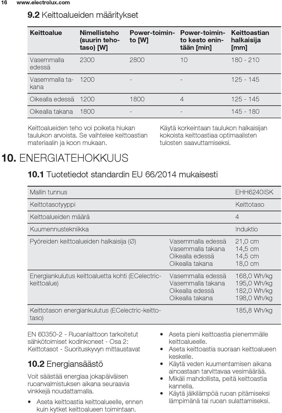 Se vaihtelee keittoastian materiaalin ja koon mukaan. 10.