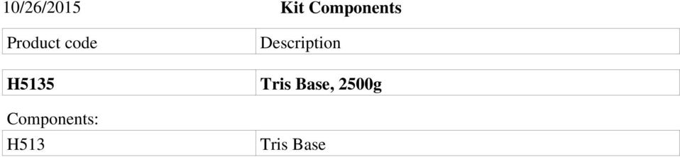 H5135 Components: H513