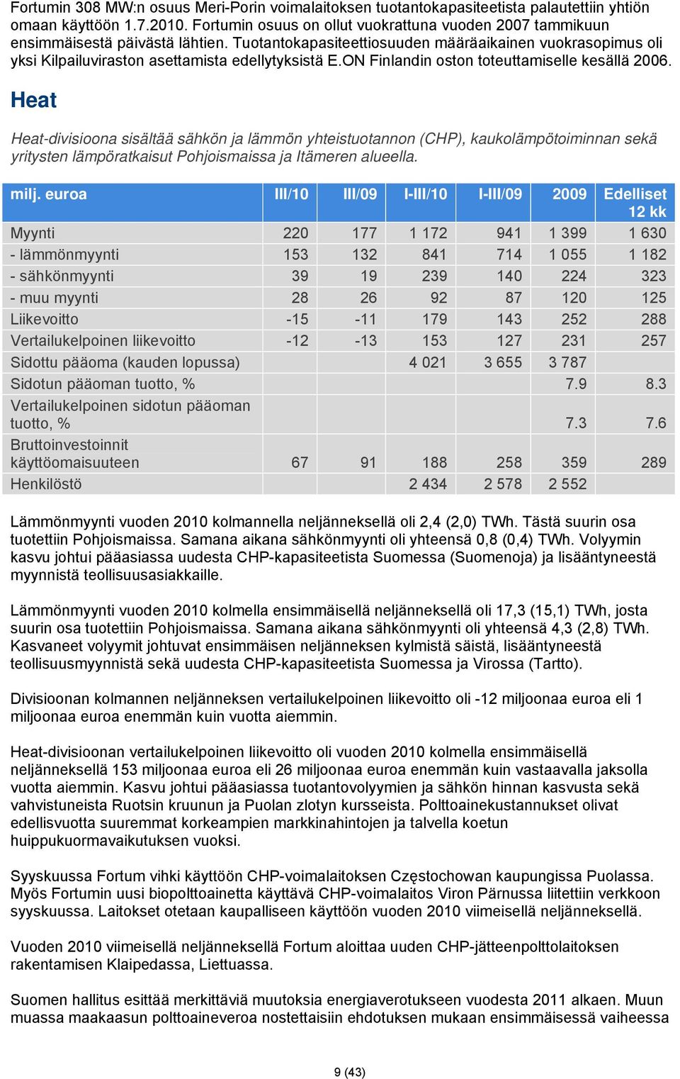 Tuotantokapasiteettiosuuden määräaikainen vuokrasopimus oli yksi Kilpailuviraston asettamista edellytyksistä E.ON Finlandin oston toteuttamiselle kesällä 2006.