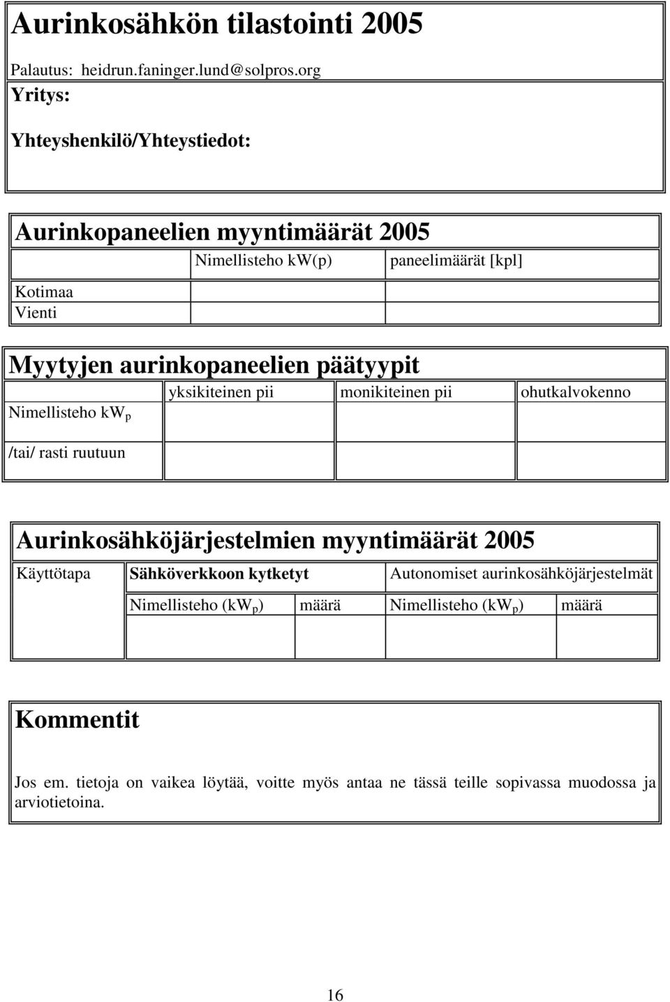 aurinkopaneelien päätyypit yksikiteinen pii monikiteinen pii ohutkalvokenno Nimellisteho kw p /tai/ rasti ruutuun Aurinkosähköjärjestelmien myyntimäärät