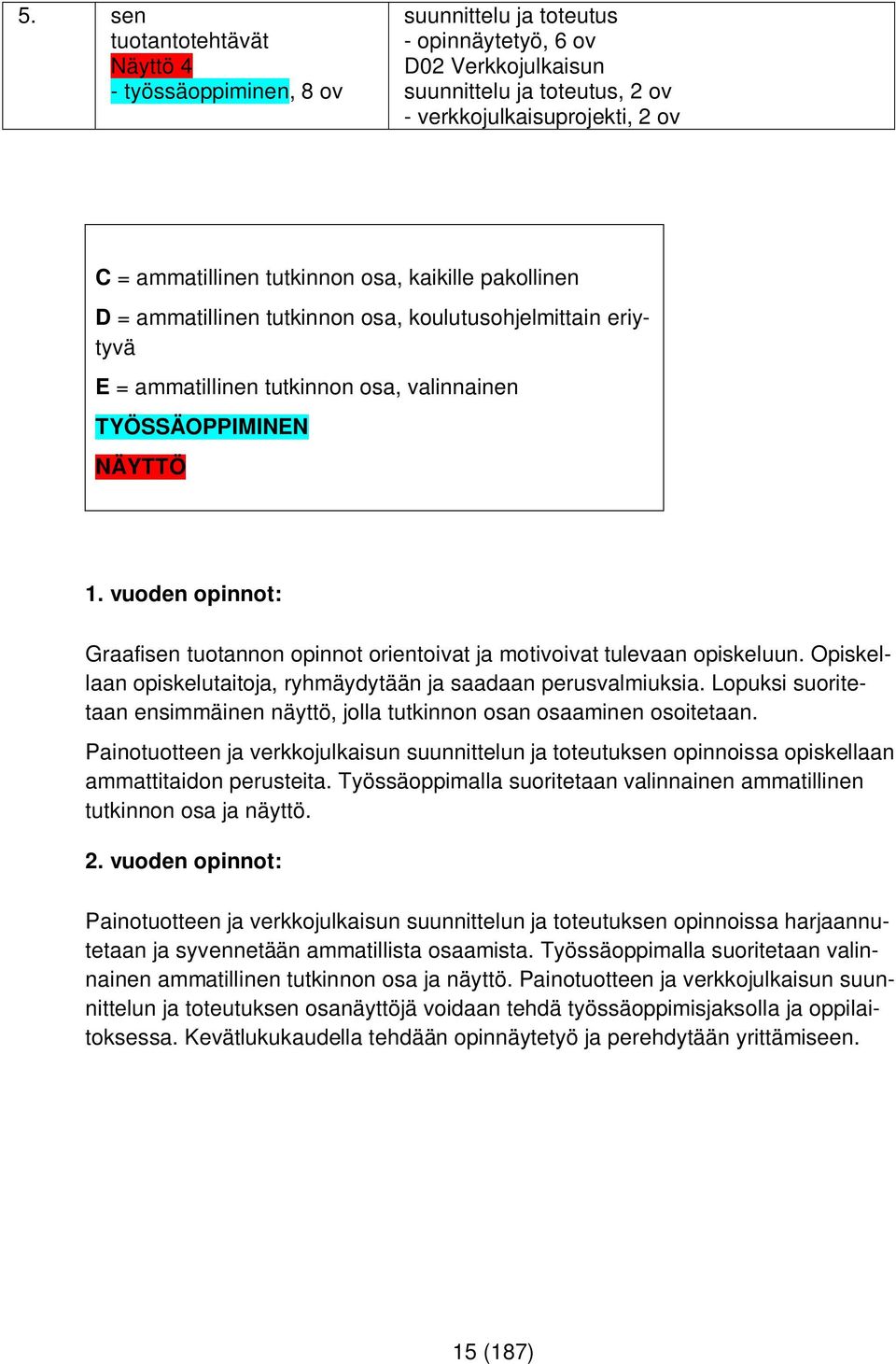 vuoden opinnot: Graafisen tuotannon opinnot orientoivat ja motivoivat tulevaan opiskeluun. Opiskellaan opiskelutaitoja, ryhmäydytään ja saadaan perusvalmiuksia.