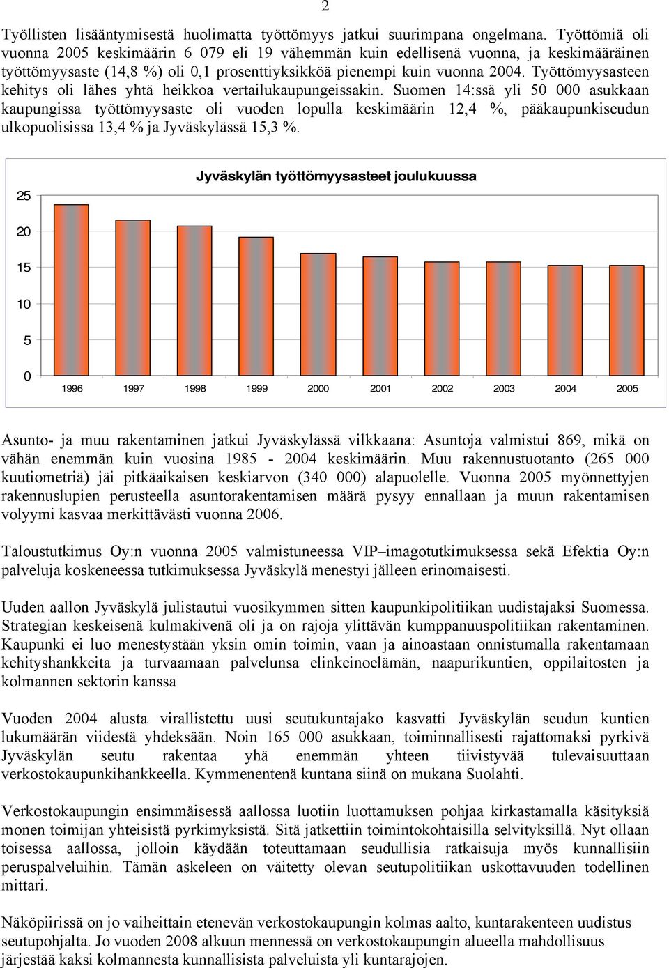 Työttömyysasteen kehitys oli lähes yhtä heikkoa vertailukaupungeissakin.