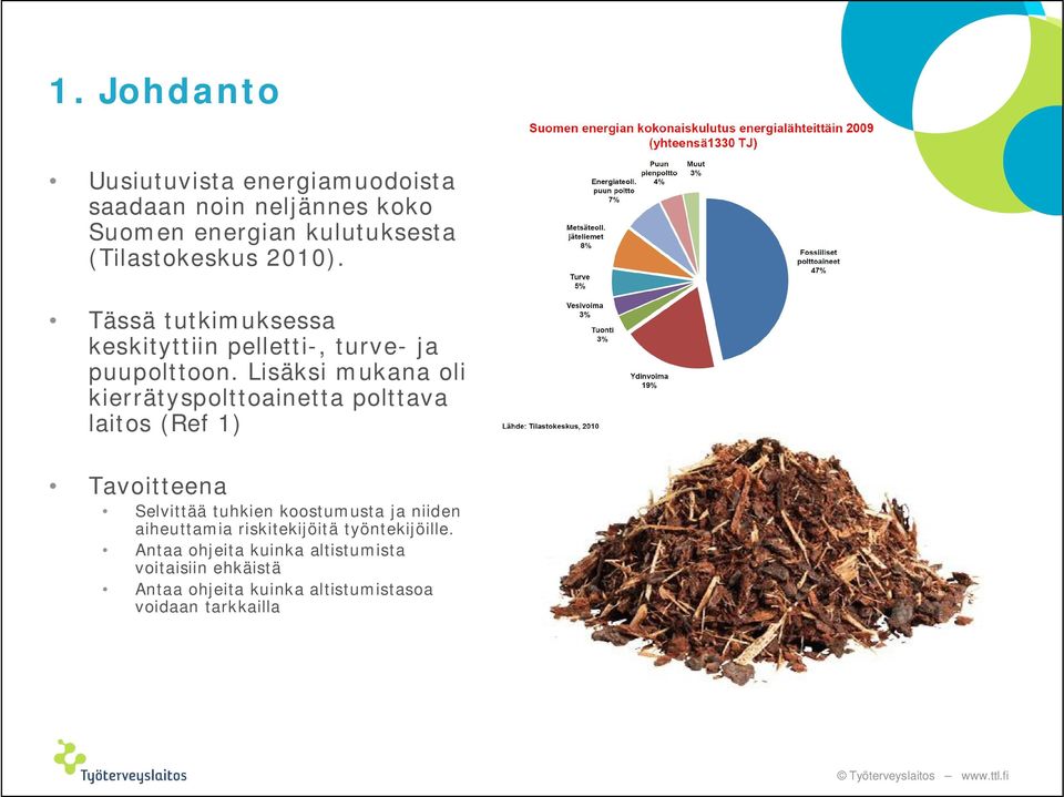 Lisäksi mukana oli kierrätyspolttoainetta polttava laitos (Ref 1) Tavoitteena Selvittää tuhkien koostumusta ja