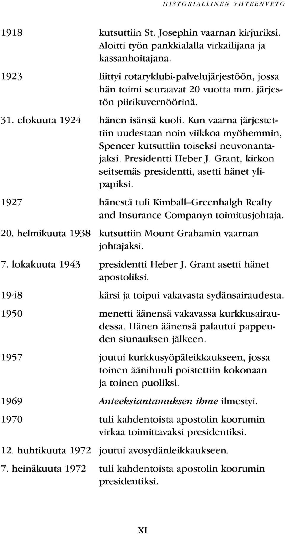 Kun vaarna järjestettiin uudestaan noin viikkoa myöhemmin, Spencer kutsuttiin toiseksi neuvonantajaksi. Presidentti Heber J. Grant, kirkon seitsemäs presidentti, asetti hänet ylipapiksi.