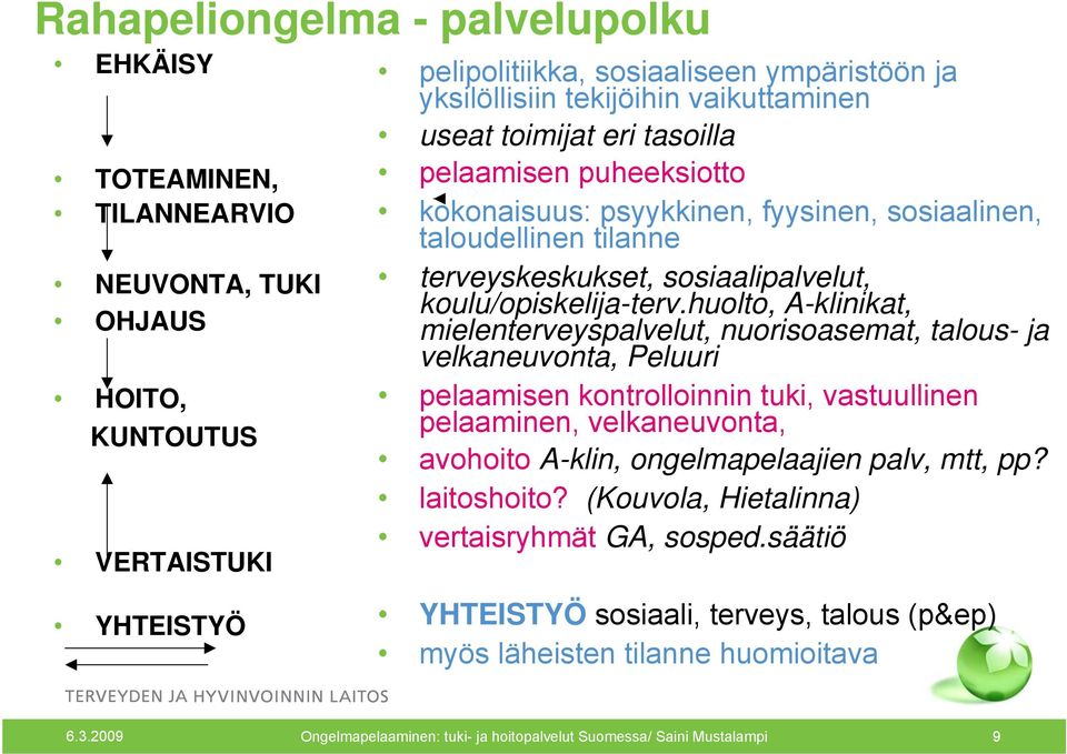 huolto, A-klinikat, mielenterveyspalvelut, nuorisoasemat, talous- ja velkaneuvonta, Peluuri pelaamisen kontrolloinnin tuki, vastuullinen pelaaminen, velkaneuvonta, avohoito A-klin, ongelmapelaajien